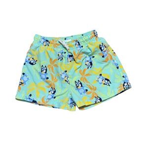 Bluey Tropical Palm Tree Swim Trunks Mint Green Size 4 Pool Beach Vacation